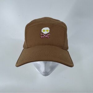 The Park - Unisex Brown‎ Cap with Skull Embroidery